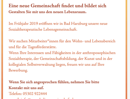 Mitarbeit in der Raum Helios Gemeinschaft